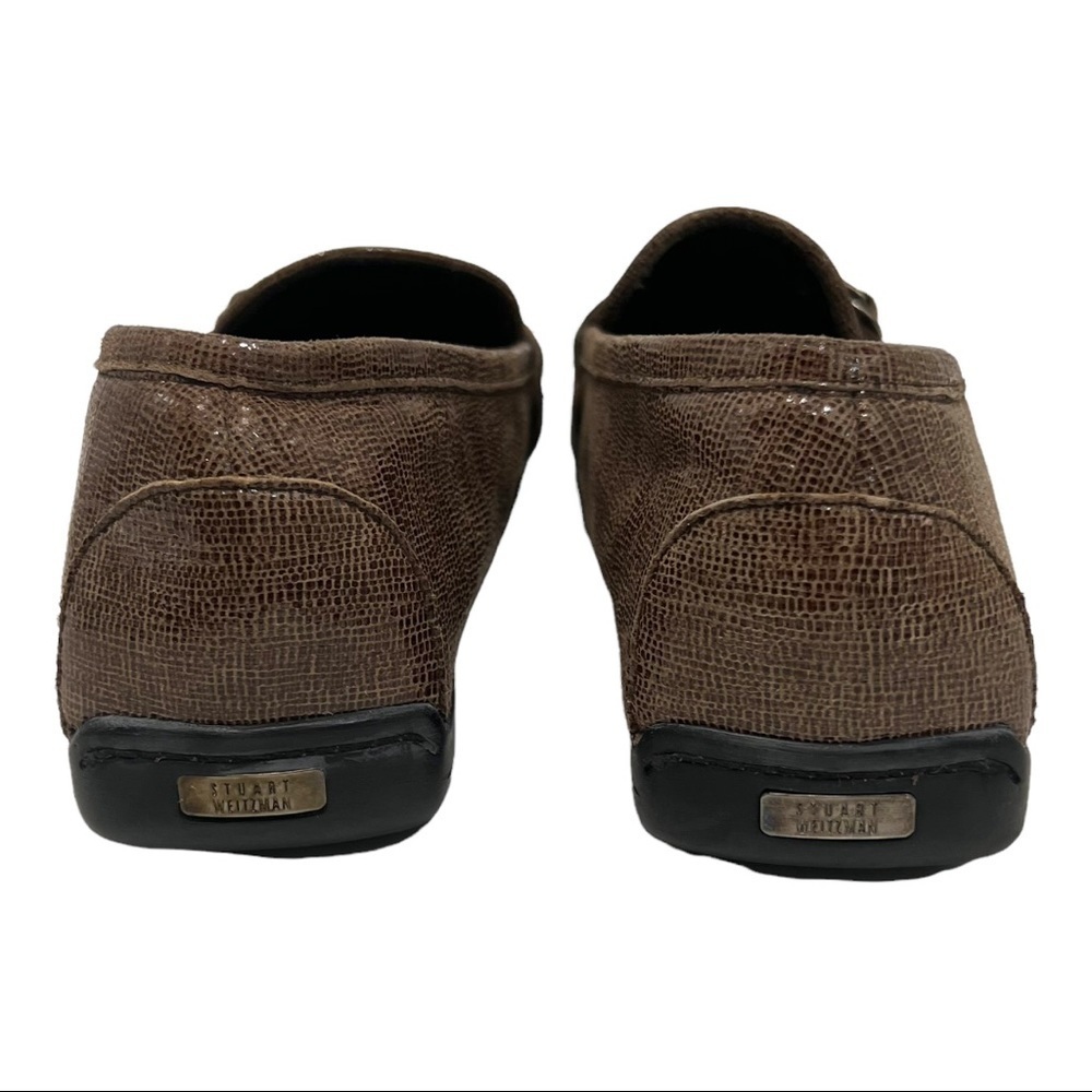 Stuart Weitzman Brown Leather Buckle Casual Comfort Career FlatsLoafers Women 10 - Picture 7 of 16